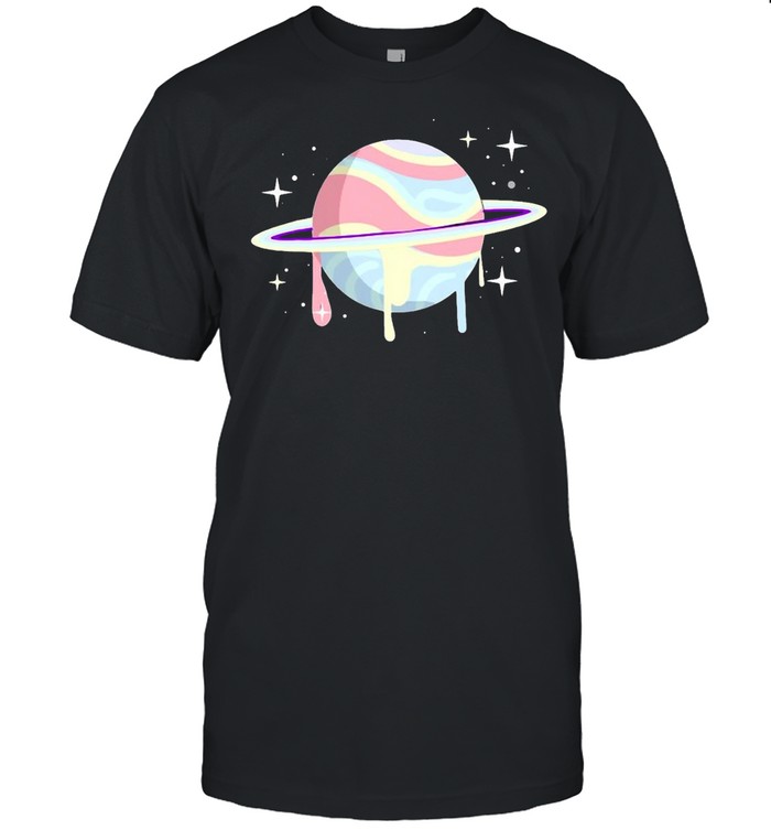 Dripping Pastel Space Planet Pastel Goth T-shirt