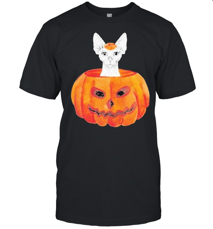 Sphynx Cat Pumpkin Halloween Shirt