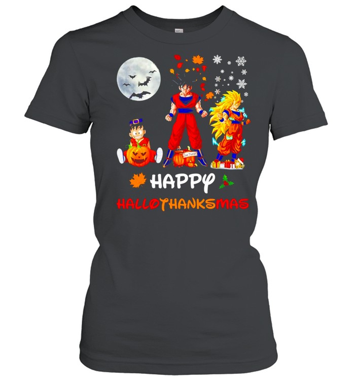 Dragon Ball Charcters Happy Hallothanksmas shirt Classic Women's T-shirt