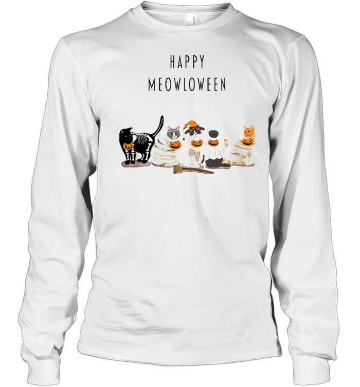 Happy Meowloween Cats shirt Long Sleeved T-shirt