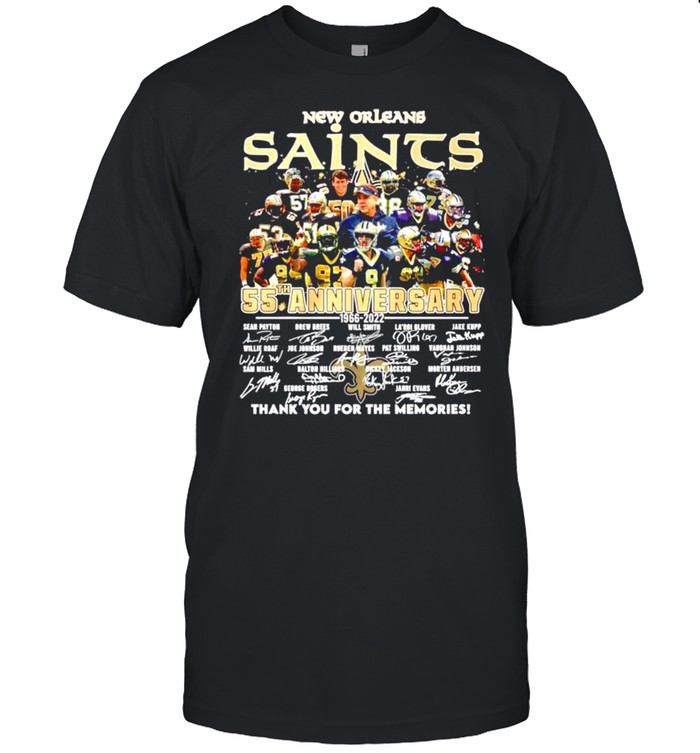 New Orleans Saints 55th anniversary thank you for the memories signatures shirt