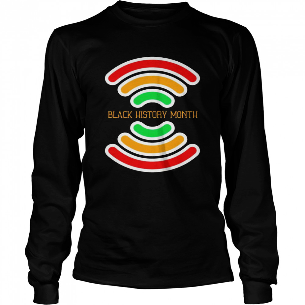 Black History Month wifi shirt Long Sleeved T-shirt