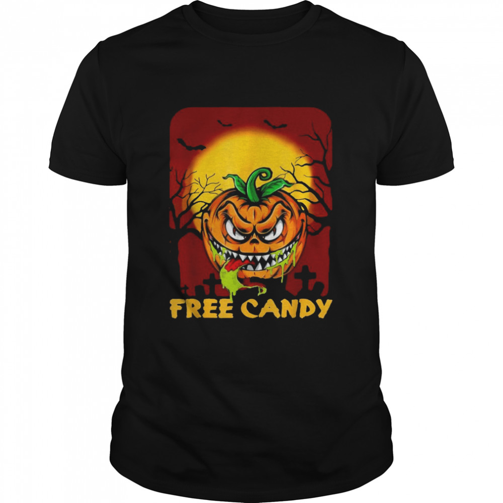 Pumpkin Monster Free Candy Halloween Shirt