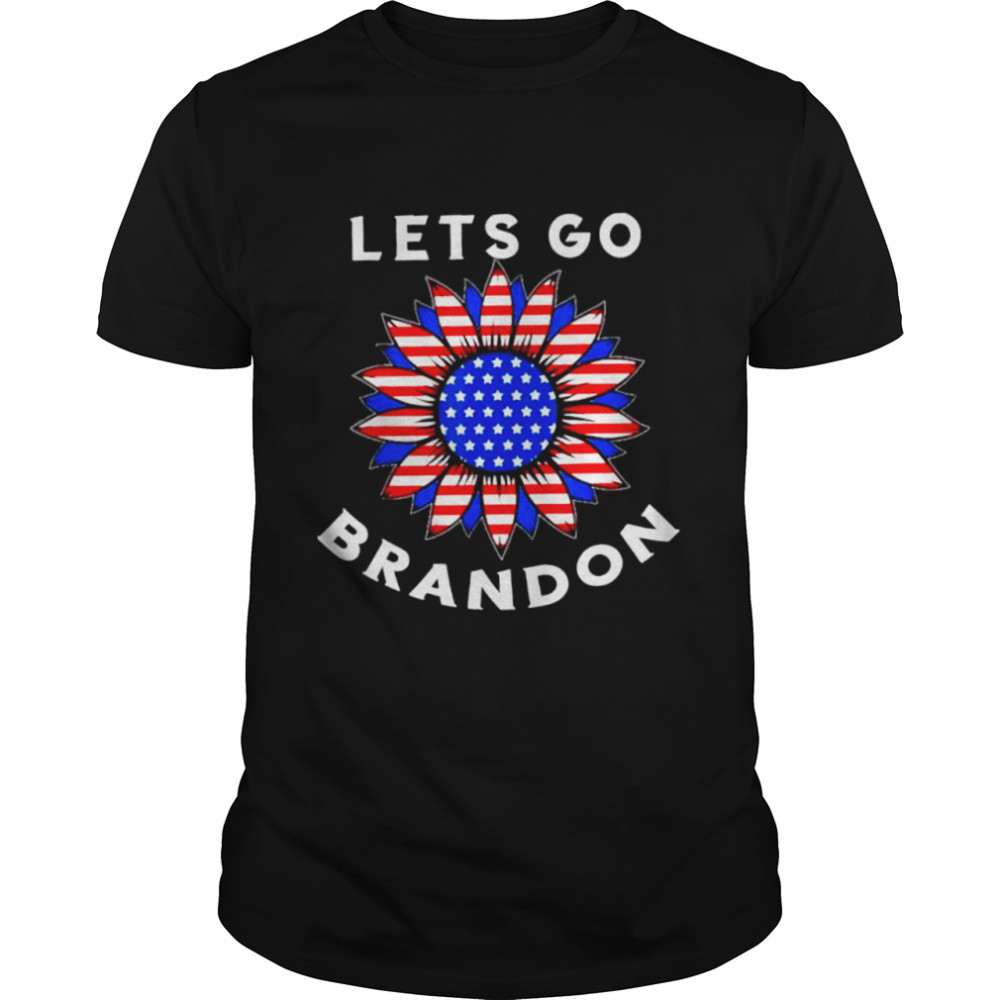 Lets Go Brandon Lets Go Brandon Flower Us Flag shirt