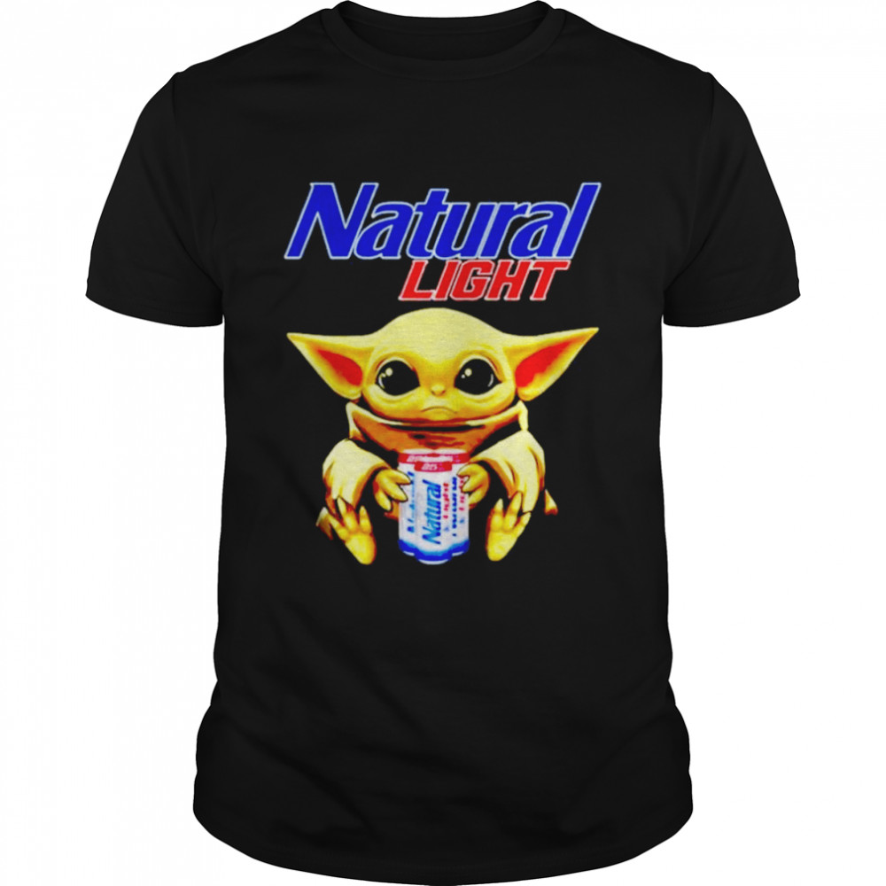 Baby Yoda Hug Natural Light Beer shirt