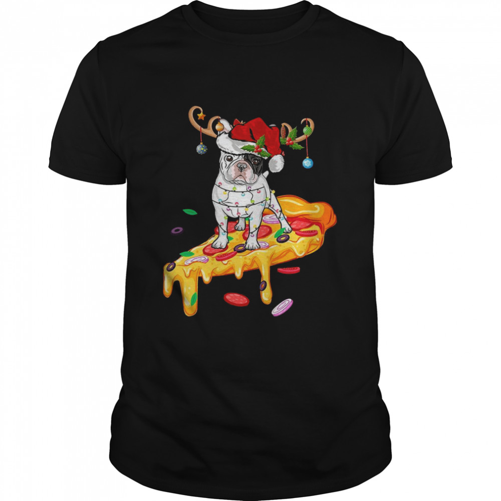 Frenchie Dogs Pizza Christmas Shirt