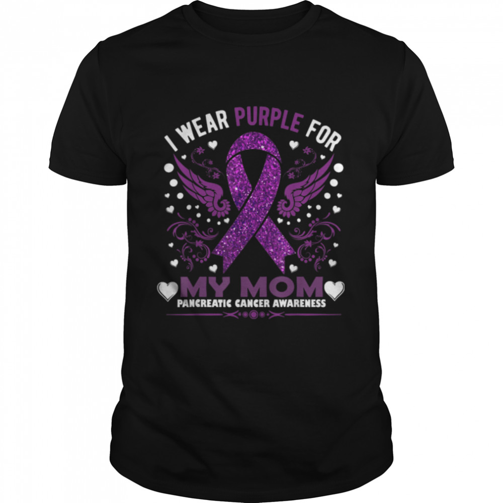 I wear purple for my mom pancreatic cancer awareness month T-Shirt B09JX2KCC8
