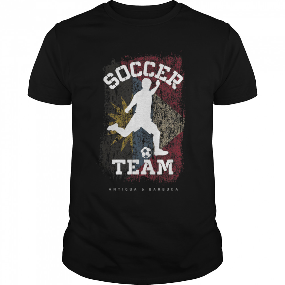 Soccer Antigua & Barbuda Flag Football Team Soccer Player T-Shirt B09K1WBFNS