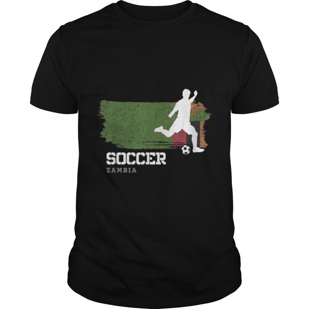 Soccer Zambia Flag Football Team Soccer Player T-Shirt B09K1ZX8Y9
