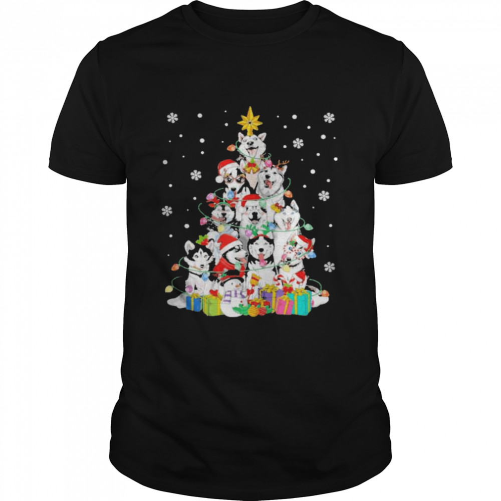 Husky Dog Christmas Ornament Tree Merry Christmas Dog Lovers shirt