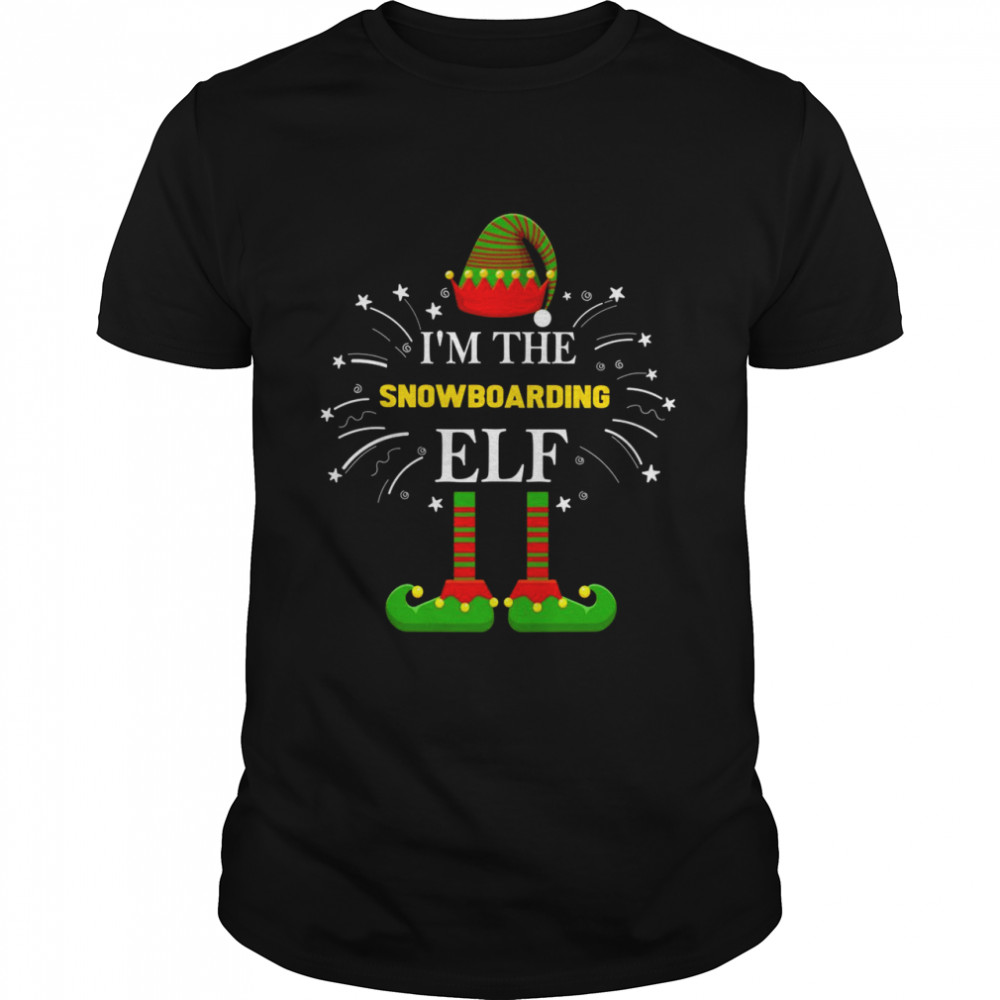 I’m The Snowboarding Elf Family Passende Gruppe Weihnachtskostüm Shirt