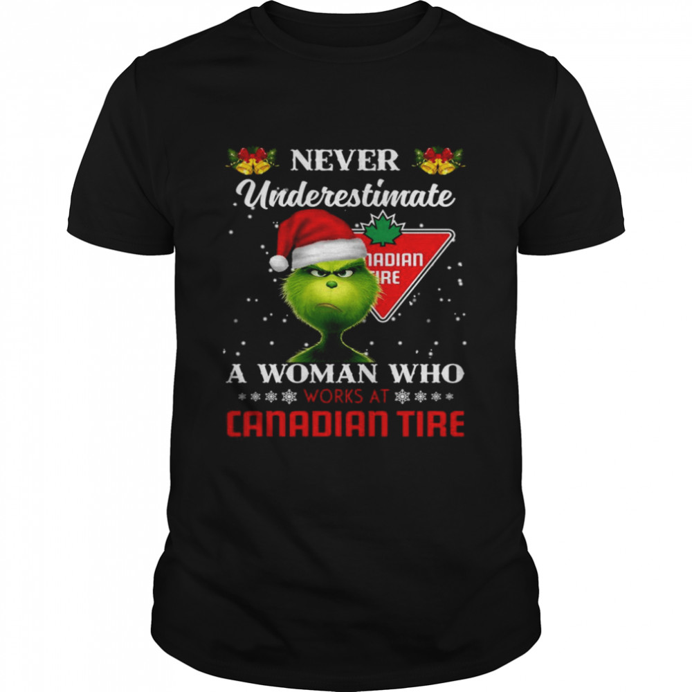 Grinch Never Underestimate A Woman Works At Canadian Tire Shirt