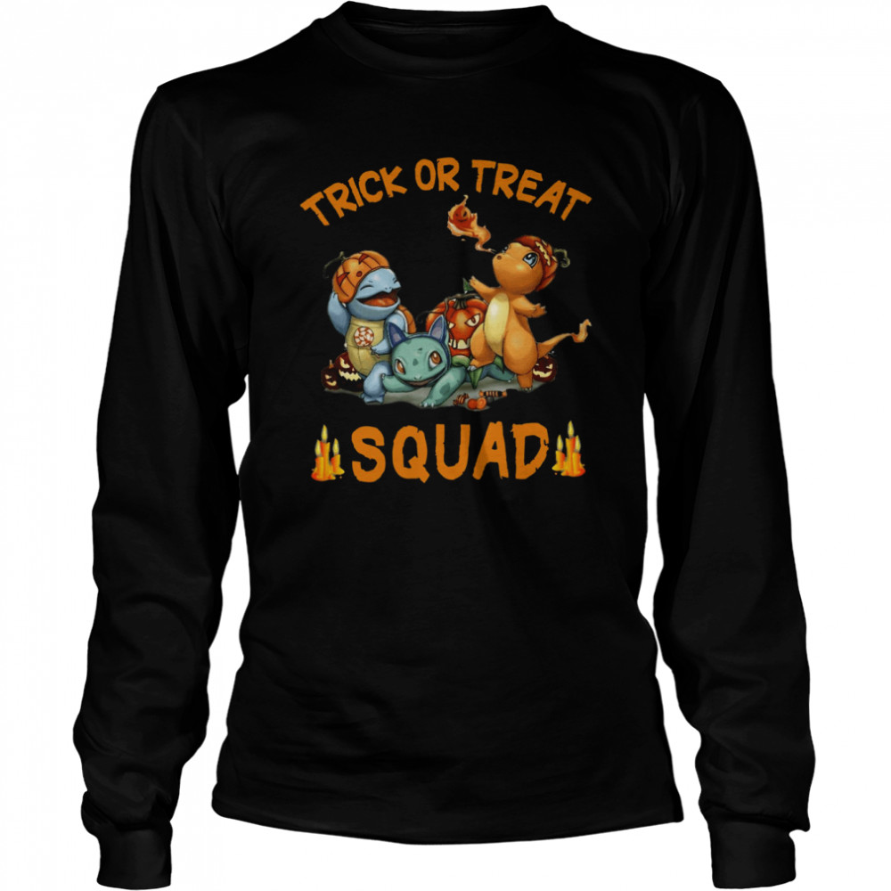 Pokemon Trick Or Treat Squad Happy Halloween  Long Sleeved T-shirt