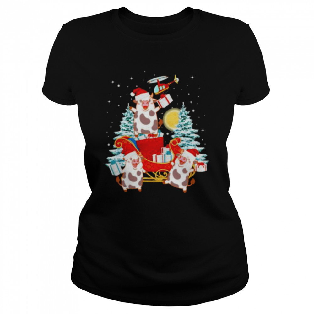 Santa Pig Tree 2021 Merry Christmas shirt Classic Women's T-shirt