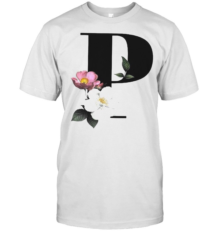 Alphabet Letter P Flowers T-shirt