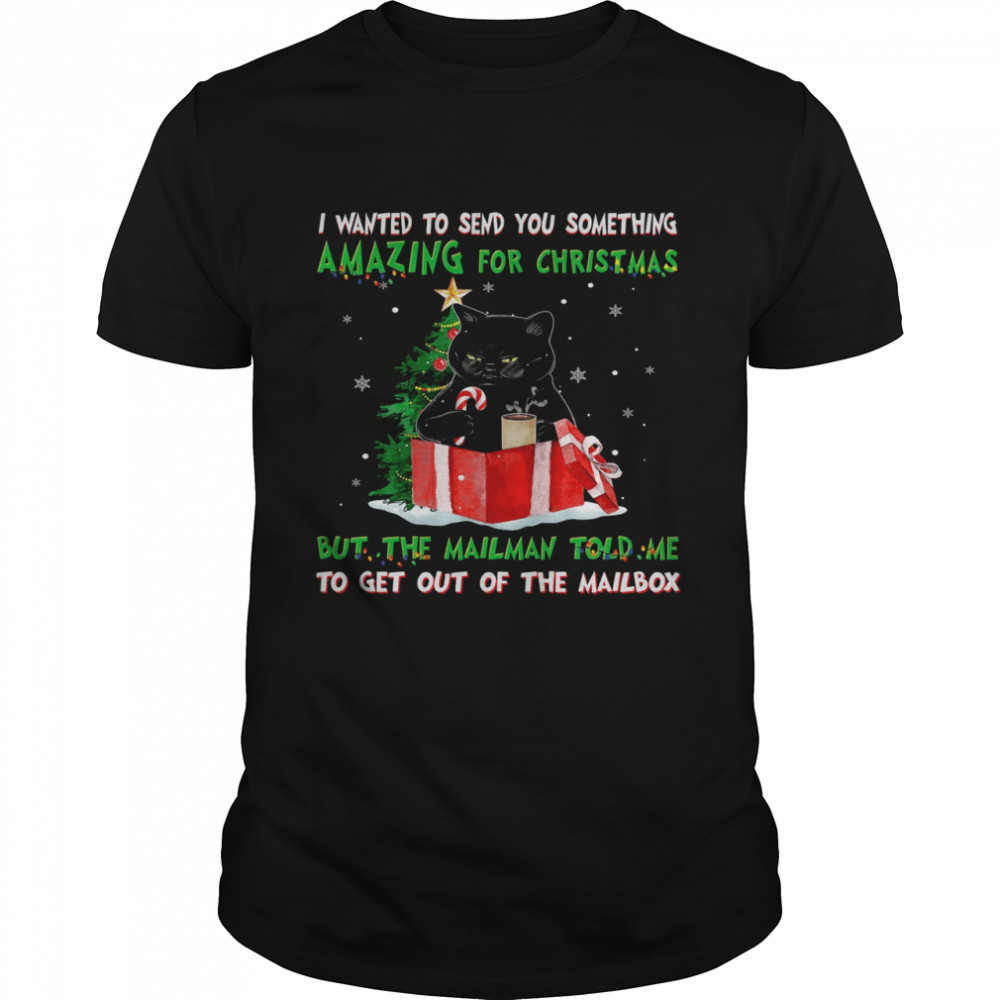 Cat Wanted To Send You Something Amazing For Christmas But The Mailman Told Me To Get Out Of The Mailbox Shirt