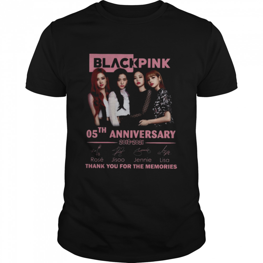 Blackpink 05th anniversary 2016-2021 thank you for the memories signatures shirt