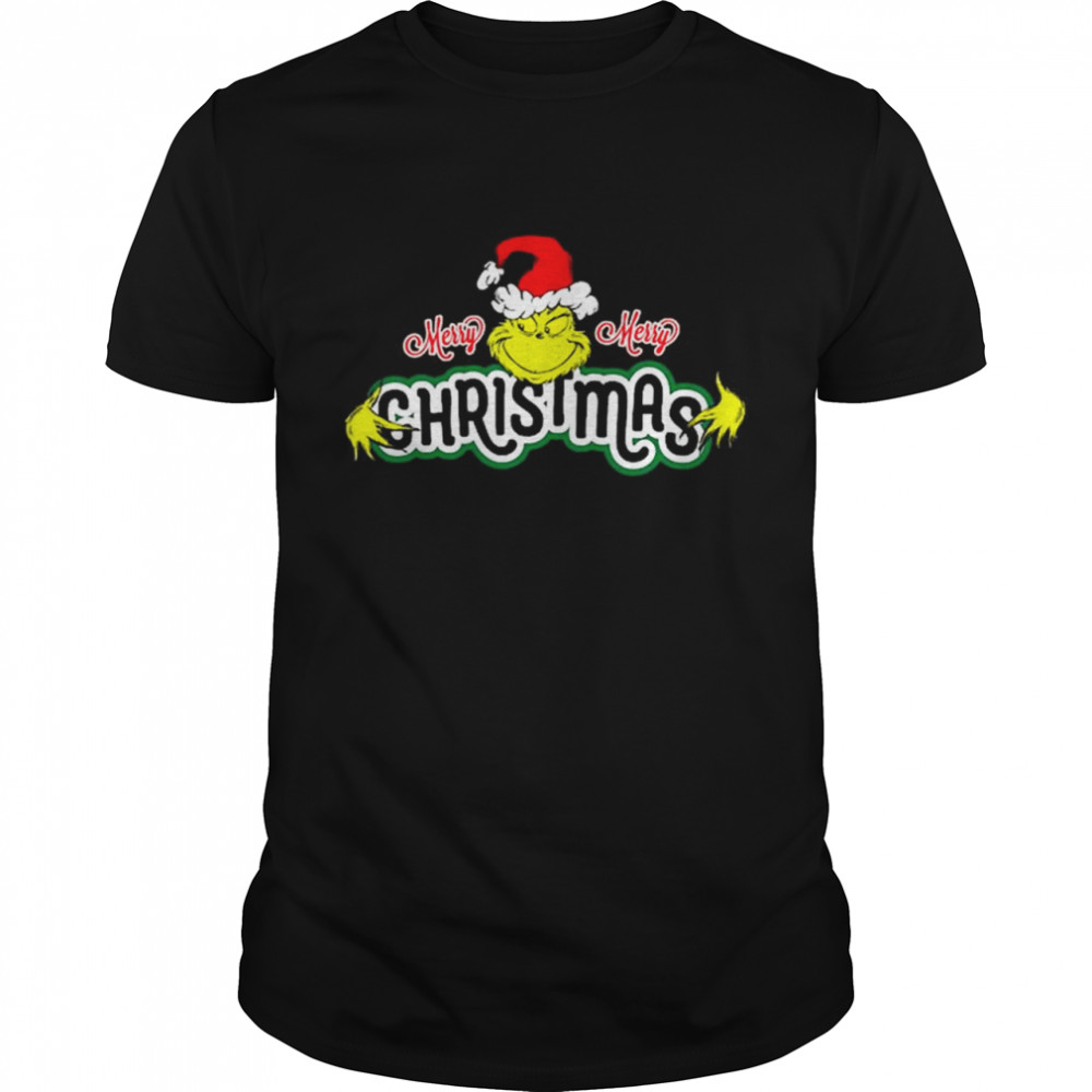 Santa Grinch merry christmas shirt