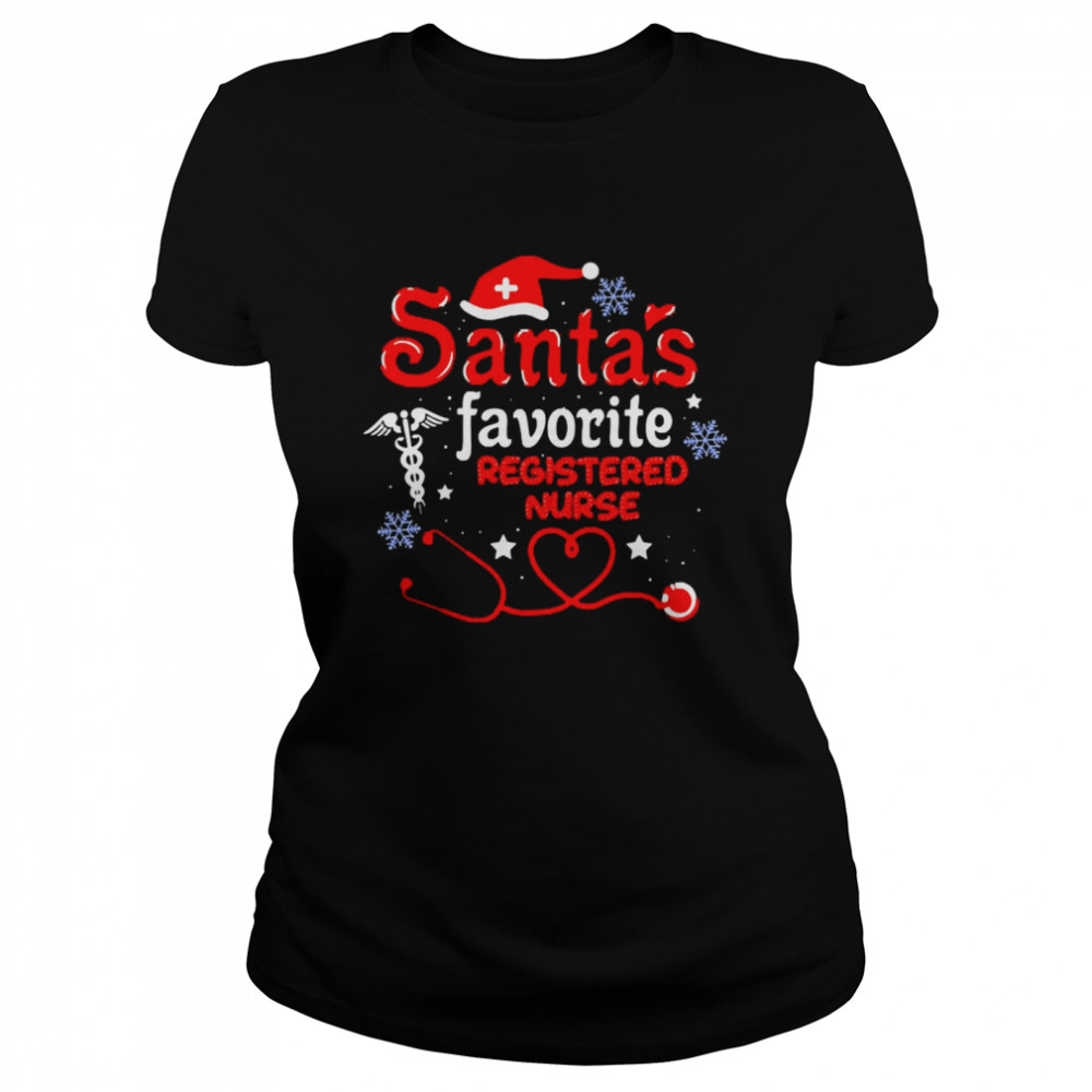 Santa’s Favorite Registered Nurse Christmas Sweater  Classic Women's T-shirt
