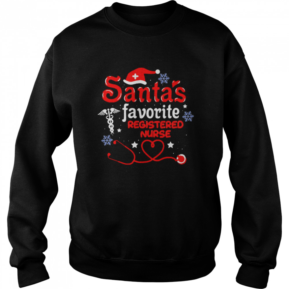 Santa’s Favorite Registered Nurse Christmas Sweater  Unisex Sweatshirt