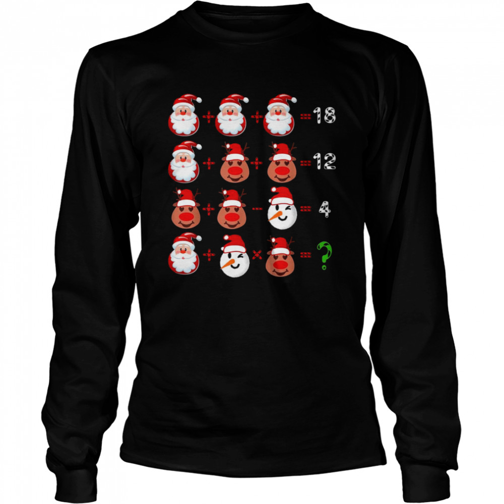 Christmas Order of Operations Quiz Math Teacher  Long Sleeved T-shirt