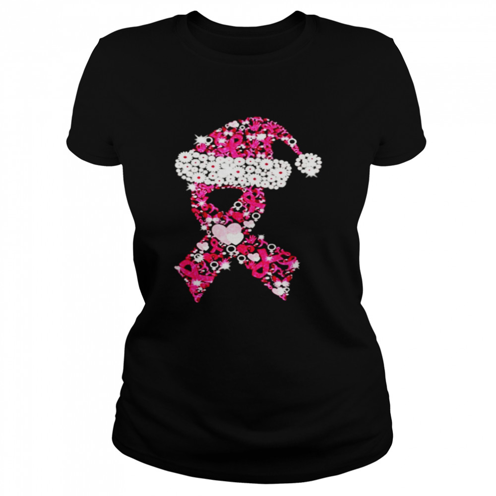 Breast cancer ribbon shape Christmas shirt Classic Women's T-shirt
