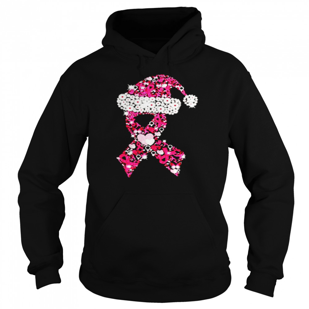 Breast cancer ribbon shape Christmas shirt Unisex Hoodie
