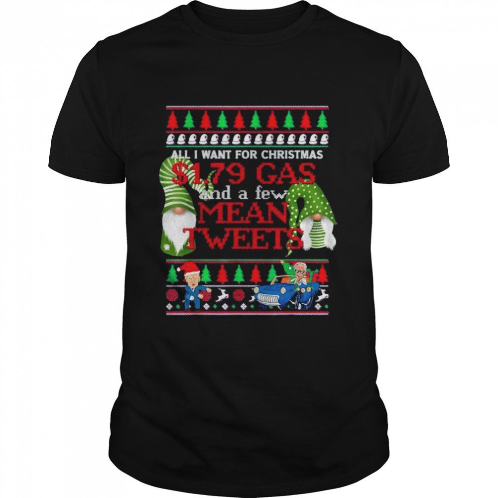 Cute Christmas Gnomes All I want Christmas Mean Tweets Xmas Ugly shirt