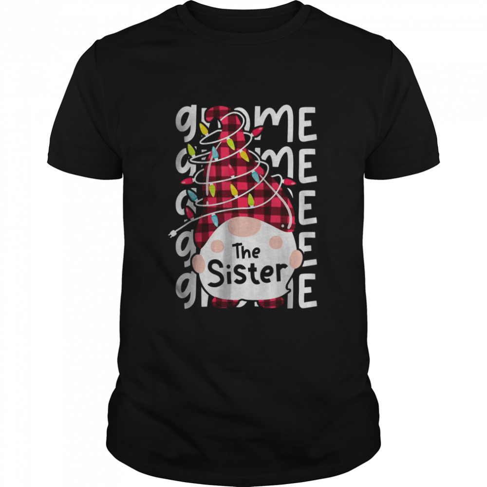 The Sister Gnome Matching Family Fun Christmas Lights Pajama T-Shirt