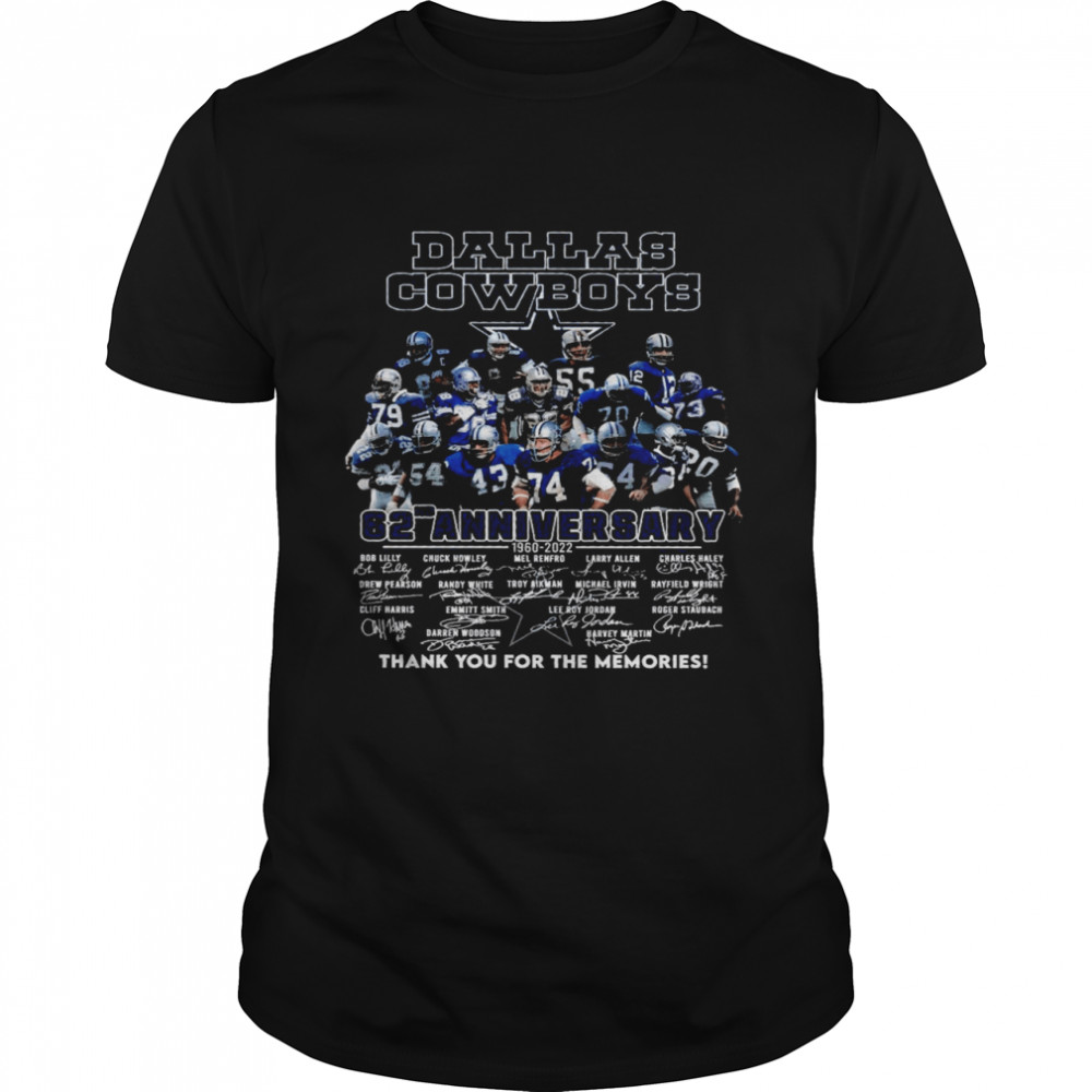 Dallas Cowboys 62 anniversary 1960-2022 Black t-shirt |