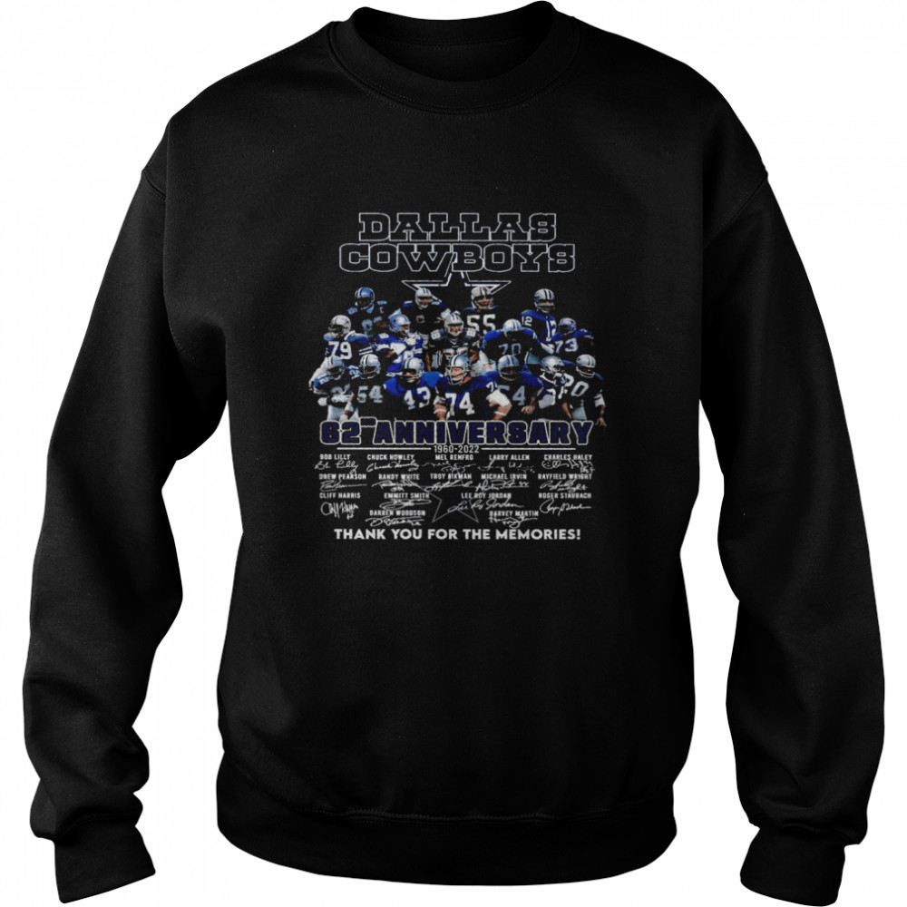 Dallas Cowboys 62 anniversary 1960-2022 Black t-shirt |