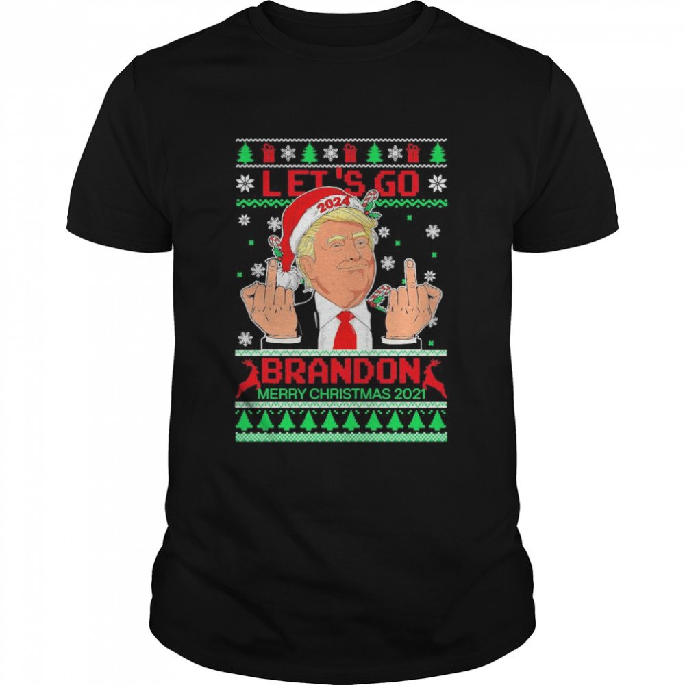 Trump Let’s Go Bandon merry christmas 2021 Ugly Christmas shirt