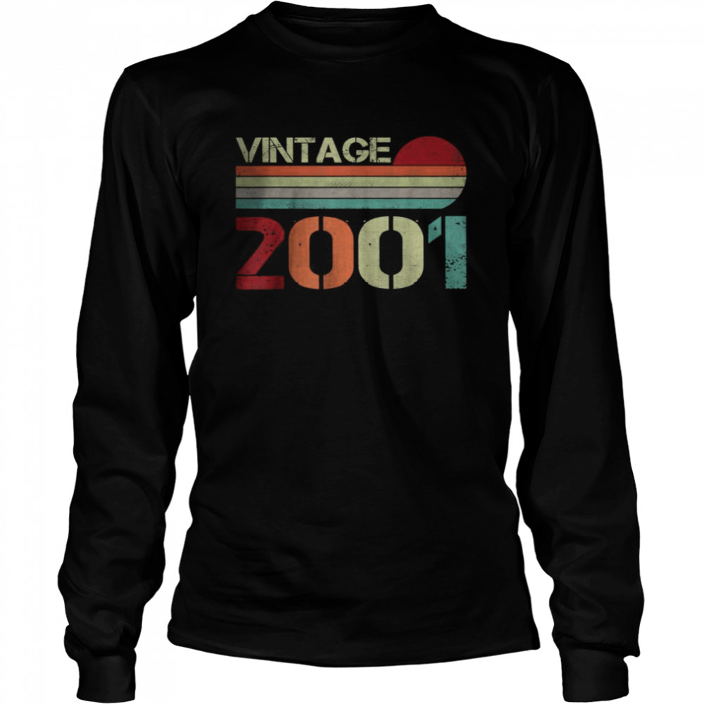 Vintage 2001 21 Years Old Men and Women 21st Birthday T- Long Sleeved T-shirt