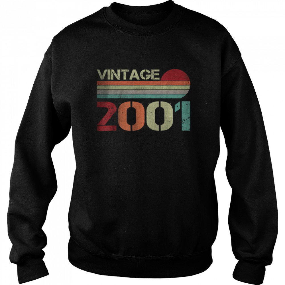 Vintage 2001 21 Years Old Men and Women 21st Birthday T- Unisex Sweatshirt
