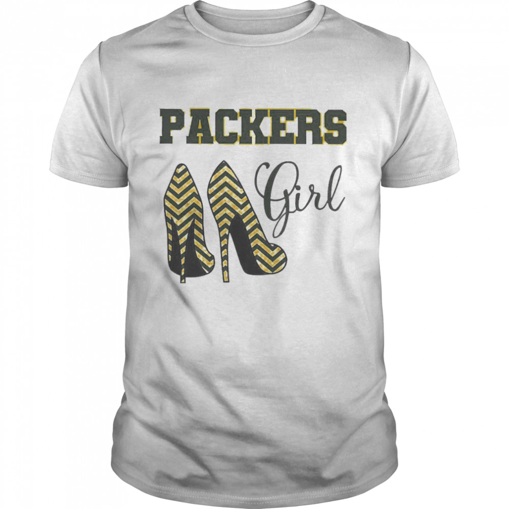 Football Cheer Gear High Heels Packers Girl Shirt