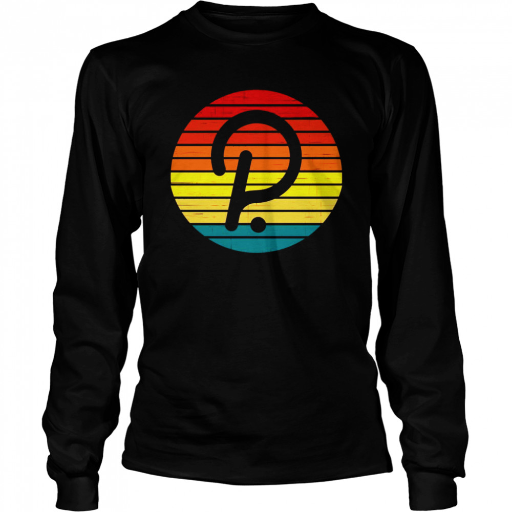 Polkadot Crypto Vintage Retro Sunset Design 60s 70s  Long Sleeved T-shirt