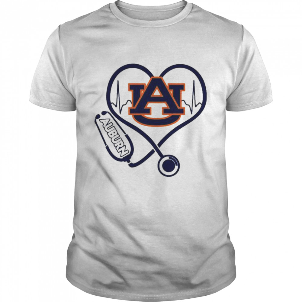 Nurse Love Auburn Tigers Heartbeat Shirt