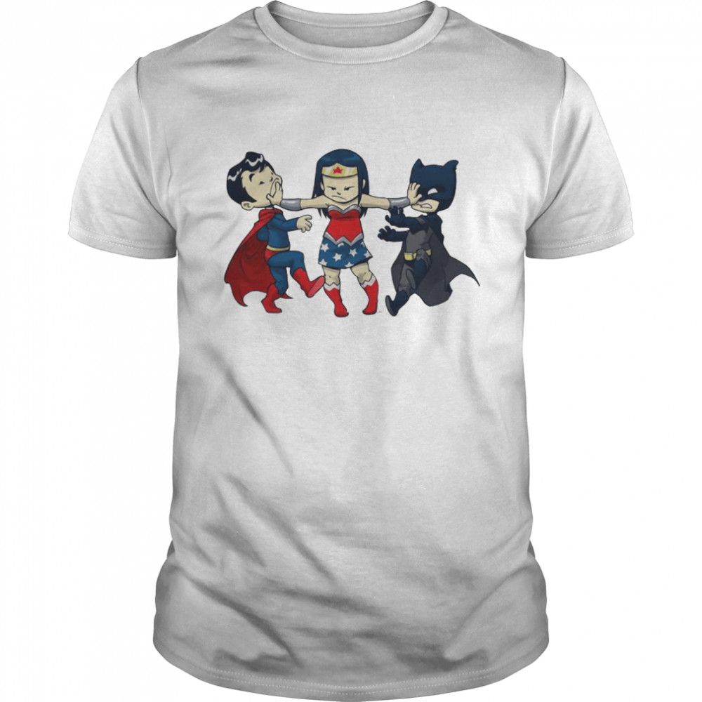 Super Childish Superman Wonder Woman and Batman shirt