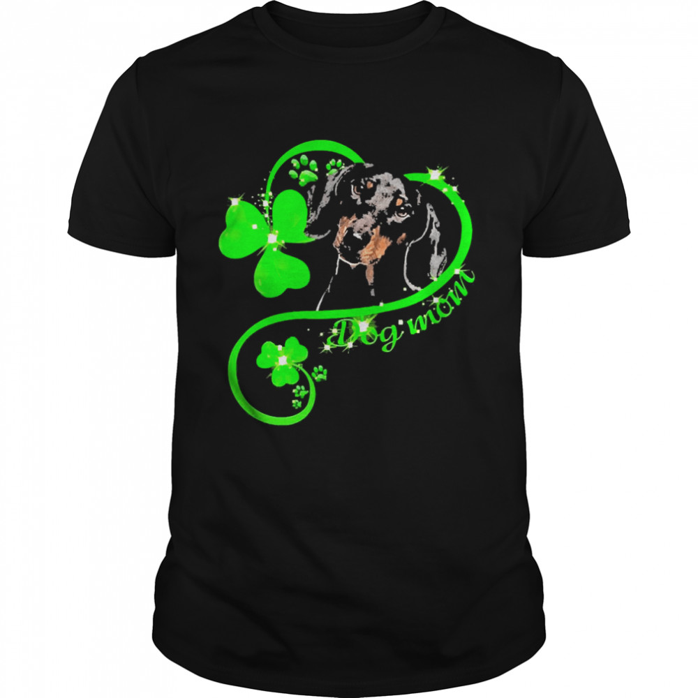 St Patricks Day Lucky Mom Black Dachshund Shirt