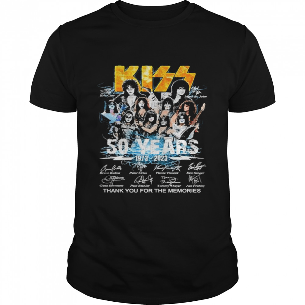 Kiss 50 years 1973 2023 thank you for the memories shirt
