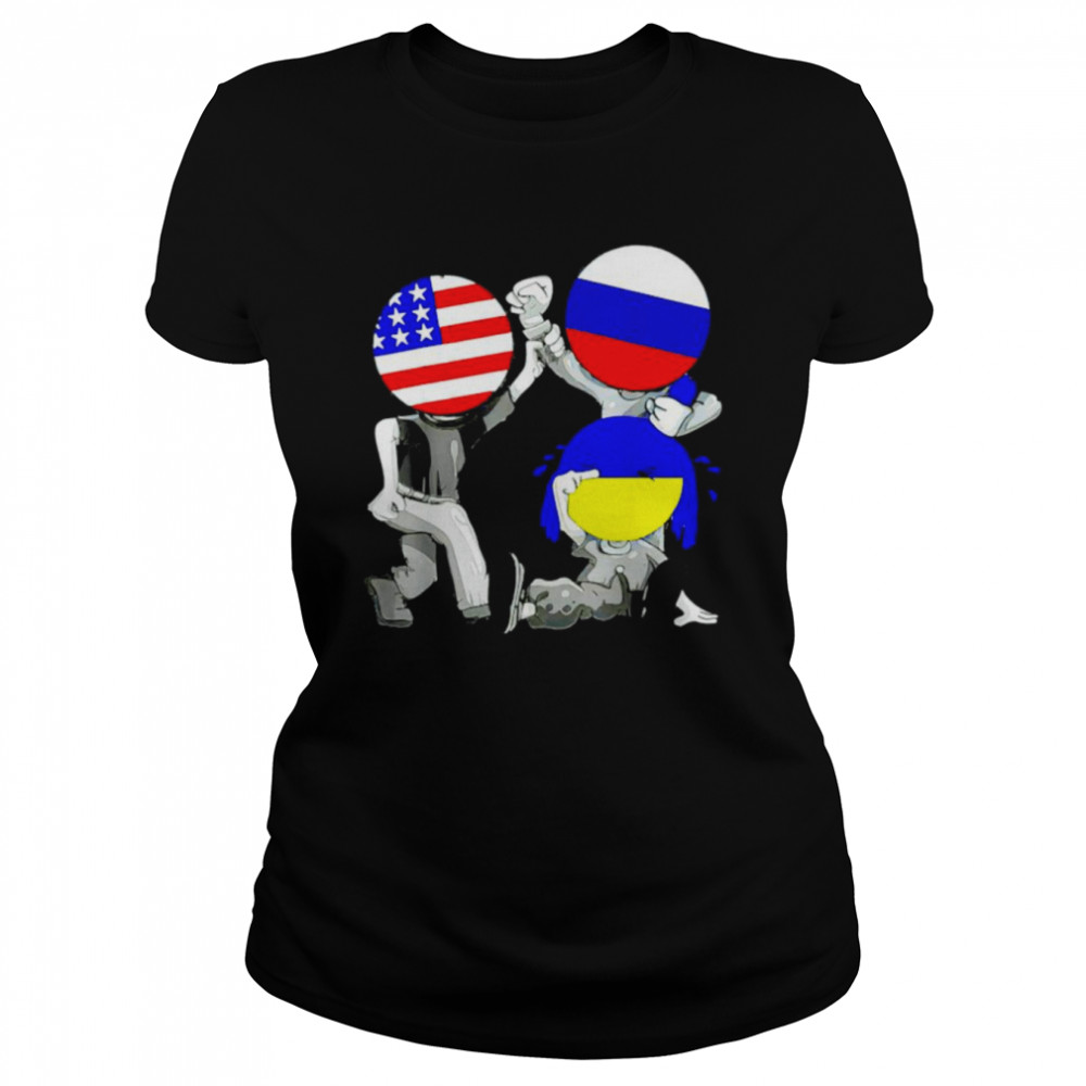 Ukraine needs help Usa Russia Stand with Ukraine meme shirt Classic Women's T-shirt