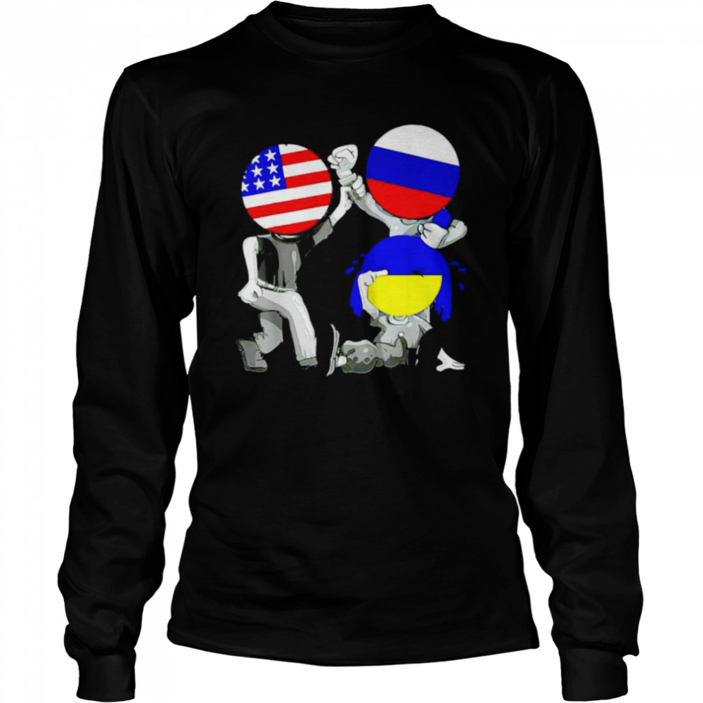 Ukraine needs help Usa Russia Stand with Ukraine meme shirt Long Sleeved T-shirt
