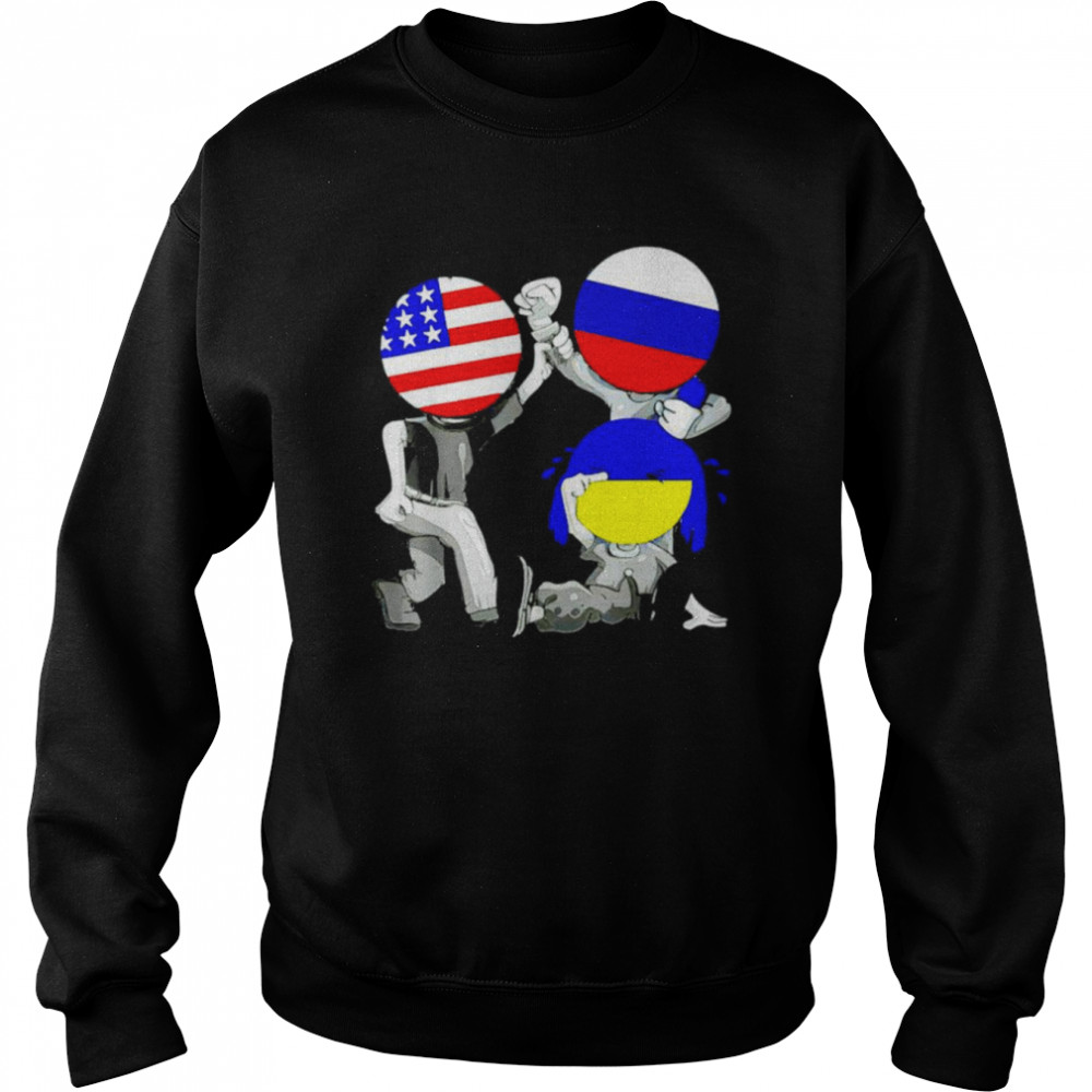 Ukraine needs help Usa Russia Stand with Ukraine meme shirt Unisex Sweatshirt