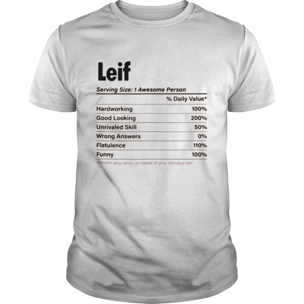LEIF Nutrition Facts Name Definition Shirt