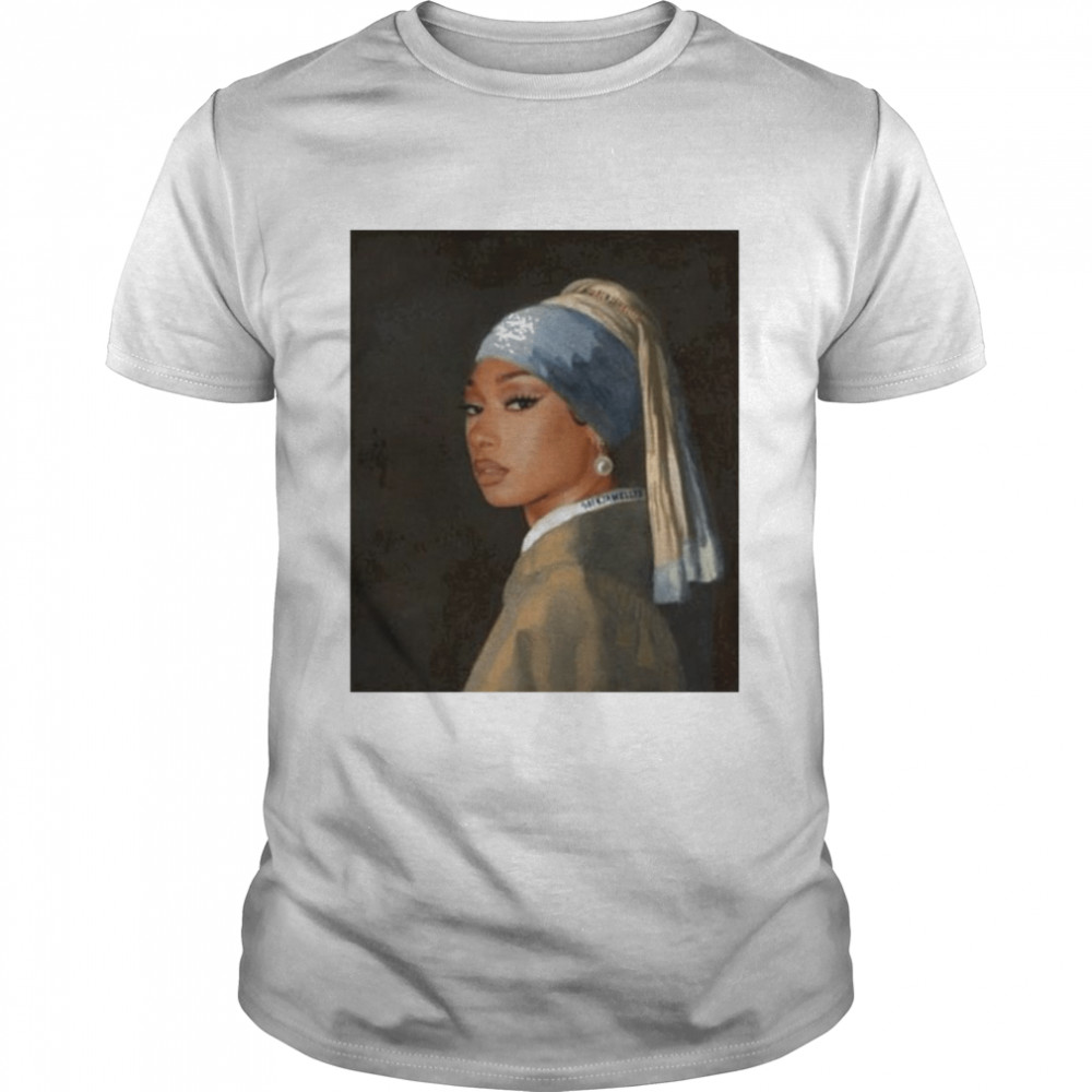 Tina snow hot girl with a pearl earring shirt