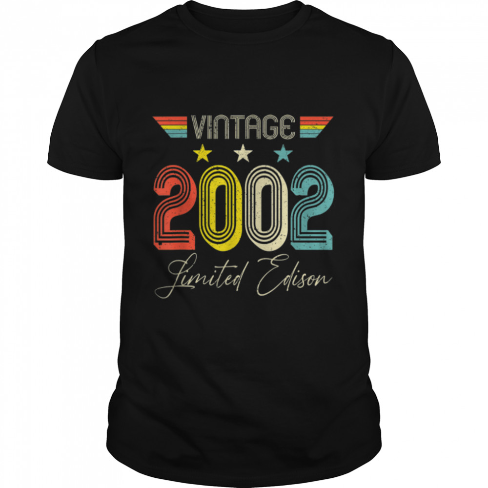 20 Years Old Vintage 2002 20th Birthday Gift Limited Edition T-Shirt B0B1BTK9XW