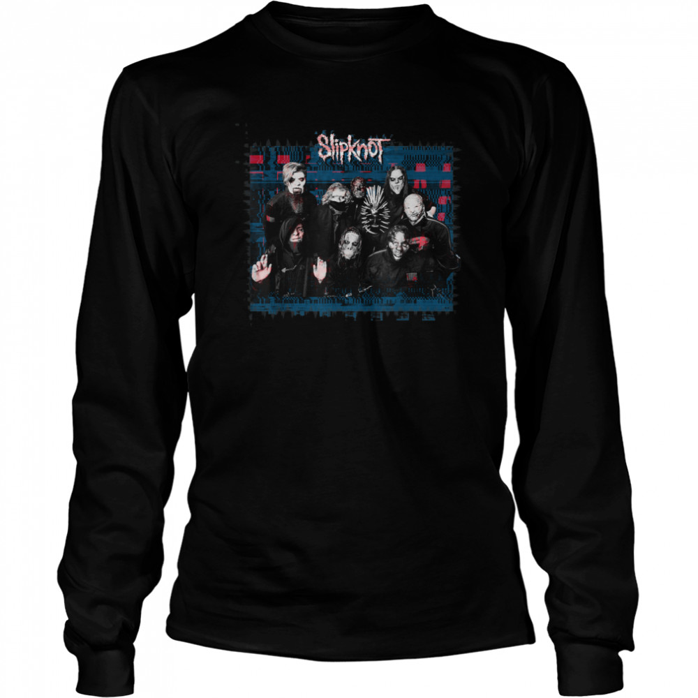 Slipknot Official We Are Not Your Kind Blue Glitch T- Long Sleeved T-shirt