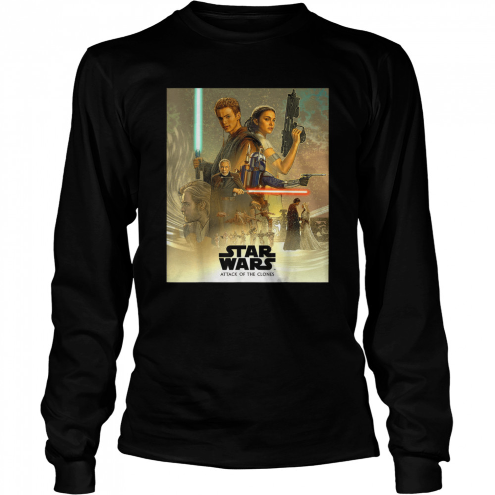 Star Wars Celebration Attack of the Clones Mural T- T- Long Sleeved T-shirt