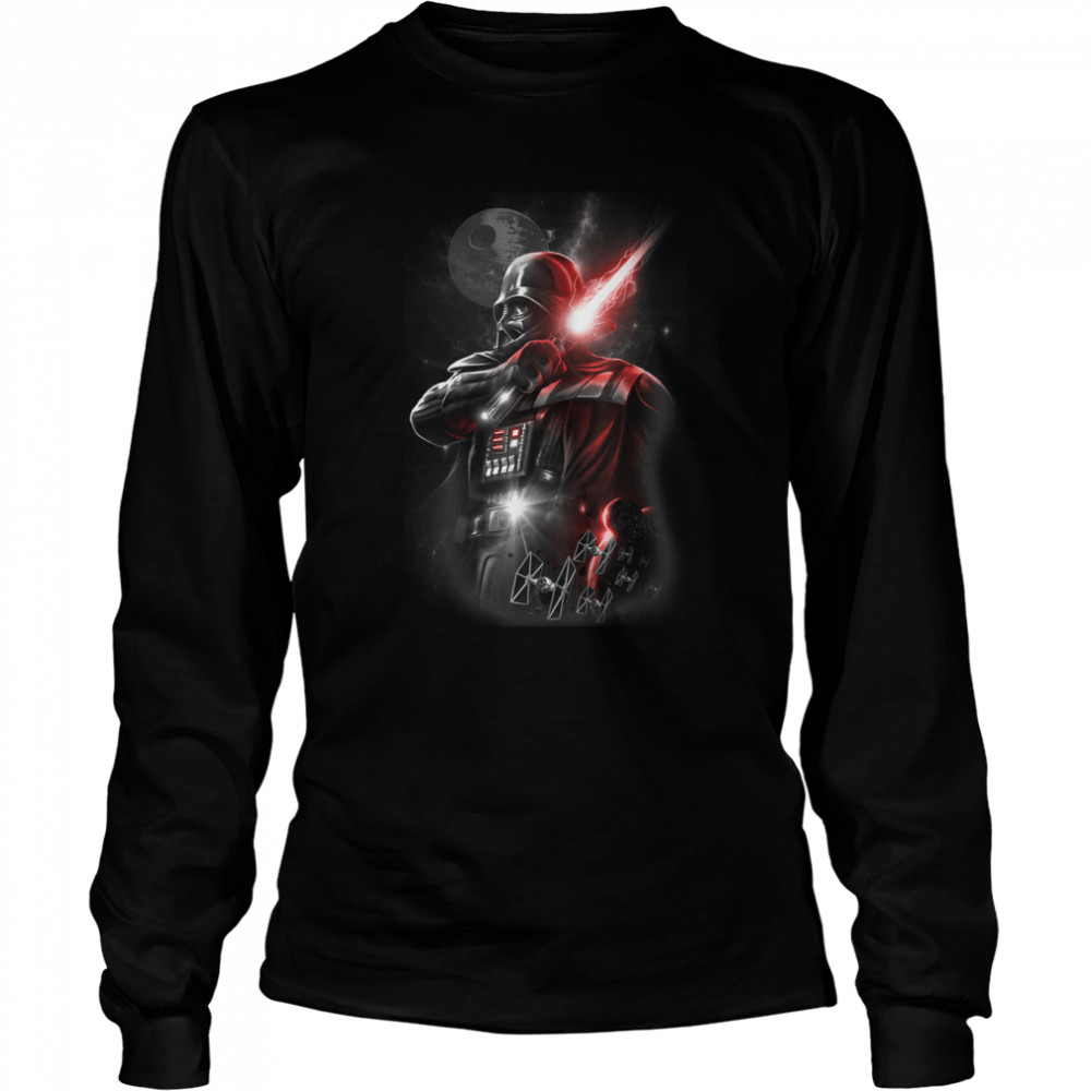 Star Wars Darth Vader Lightsaber Portrait Graphic T- Long Sleeved T-shirt
