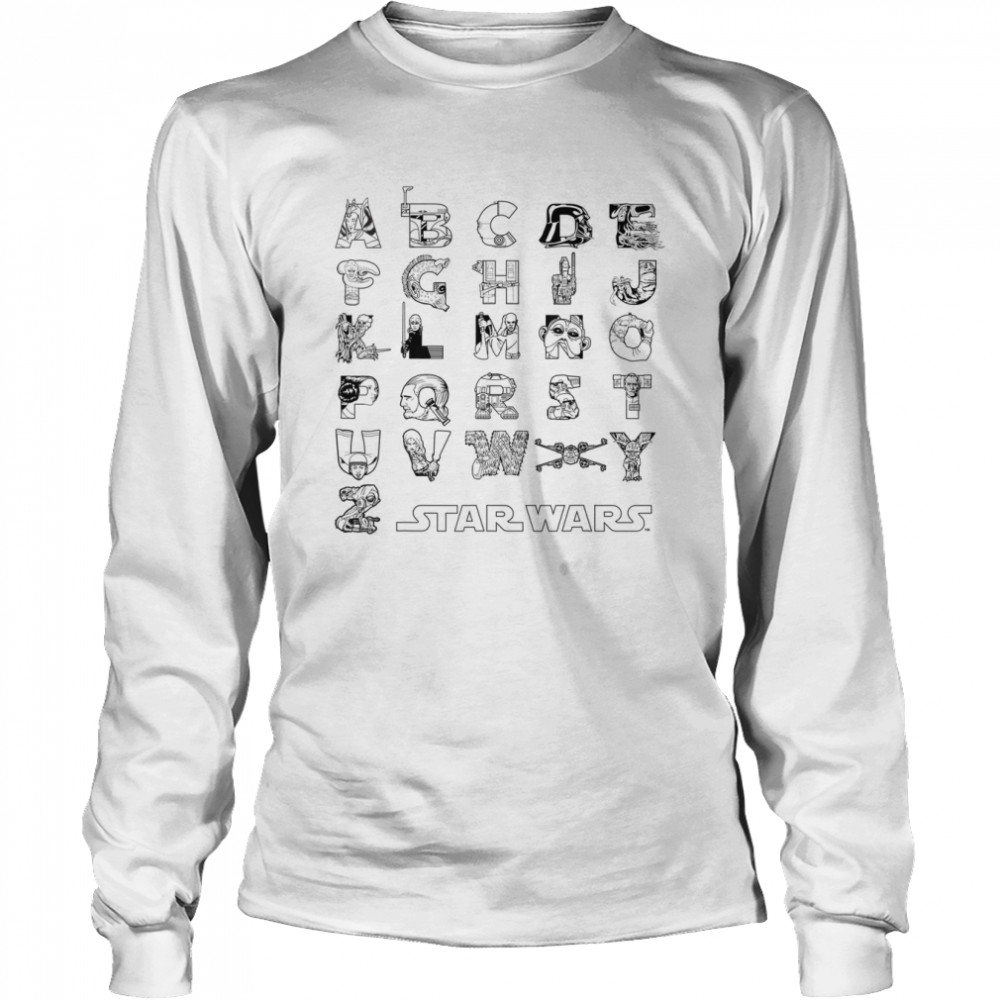 Star Wars In An Alphabet Far Away Characters T- Long Sleeved T-shirt